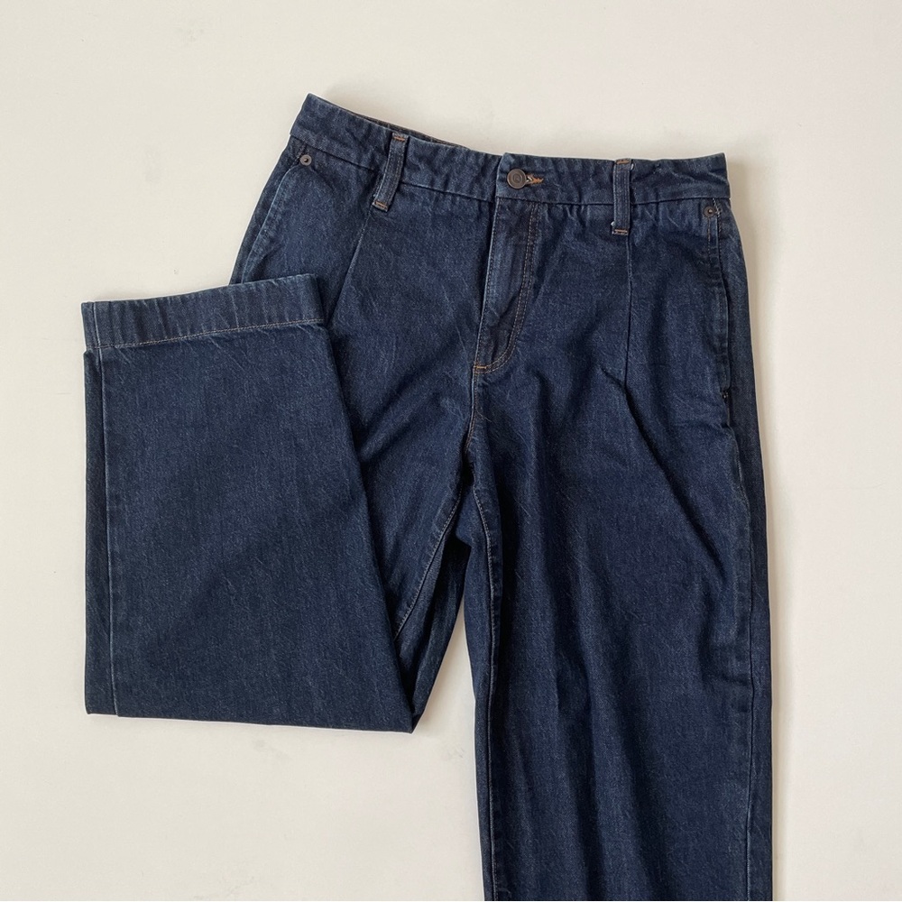 Banana Republic Luxe Mid Rise Straight Denim Jeans Dark Wash, Size 28/6 Regular - Picture 10 of 14